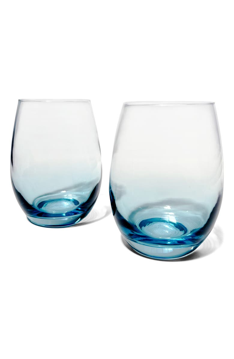ANNA New York Set of 2 Talianna Ombré Stemless Wine Glasses, Main, color, 