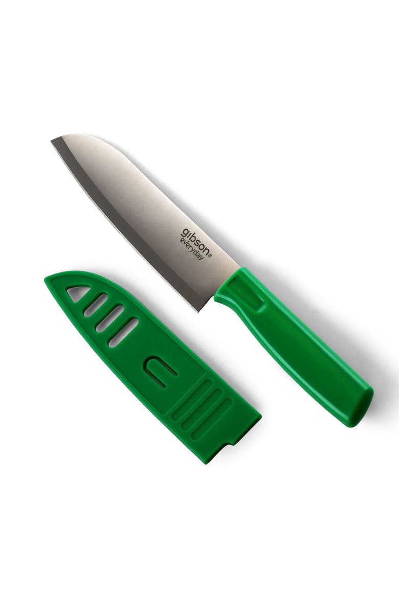 Everyday Grantville 4 Piece 6 Inch Santoku Knife with Sheath, Alternate, color, Assorted