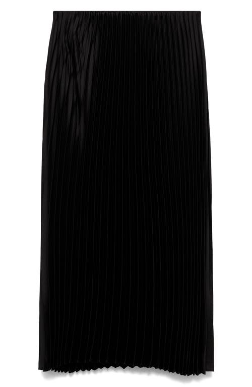 Shop Mango Pleated Midi Skirt In Black