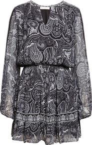 Ramy Brook Maricela Paisley Long Sleeve Minidress