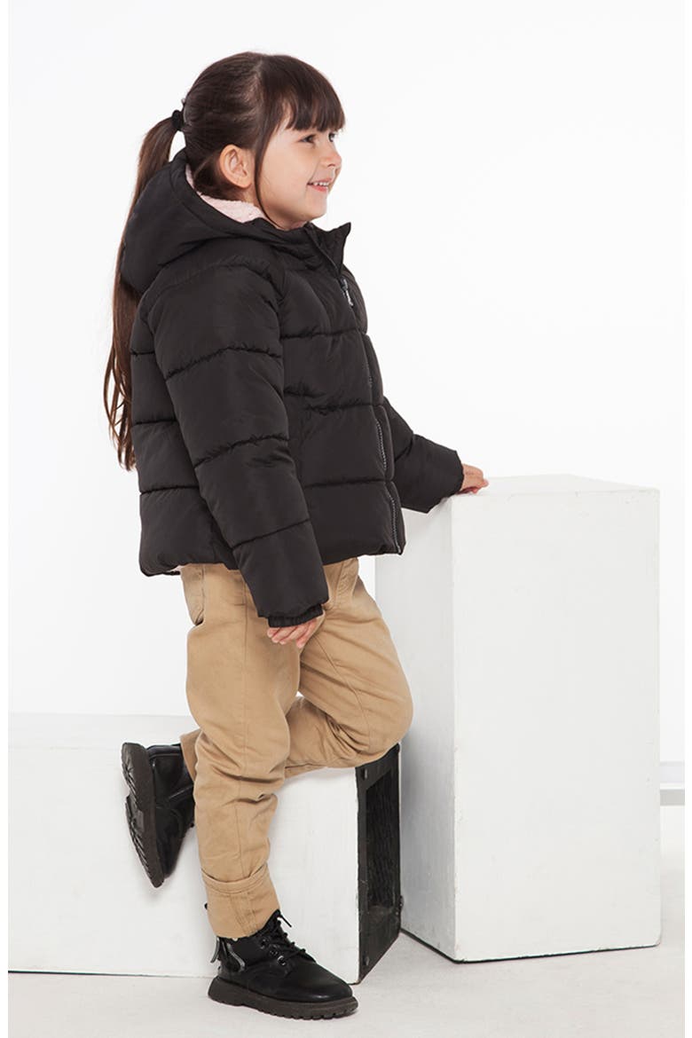 Kids' Fleece Lined Bubble Coat, Alternate, color, Rich Black