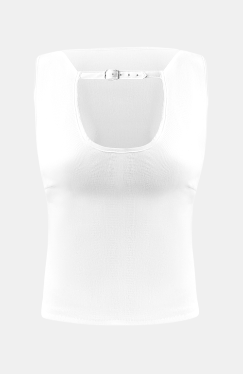 Ow Collection Women's Malene Buckle Top - White In White