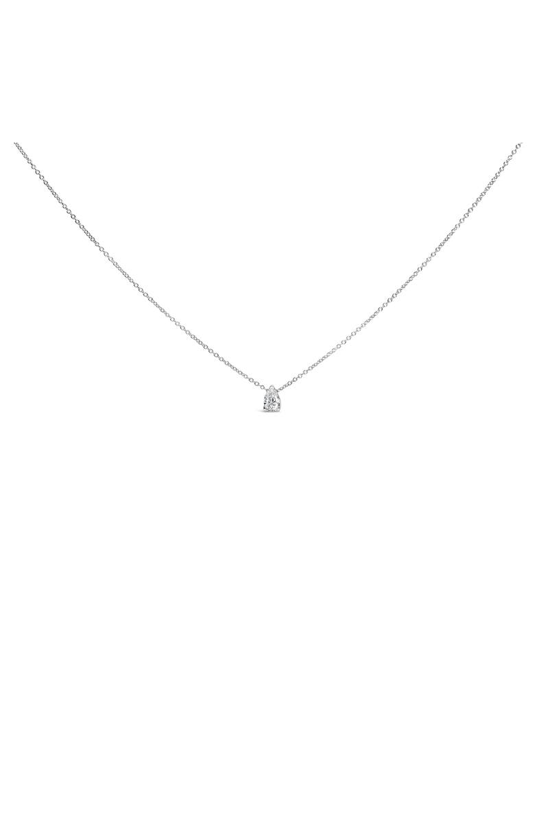 Haus of Brilliance 14K White Gold 1/2 Cttw Pear Shape Lab Grown Diamond Solitaire Pendant Necklace, Main, color, White
