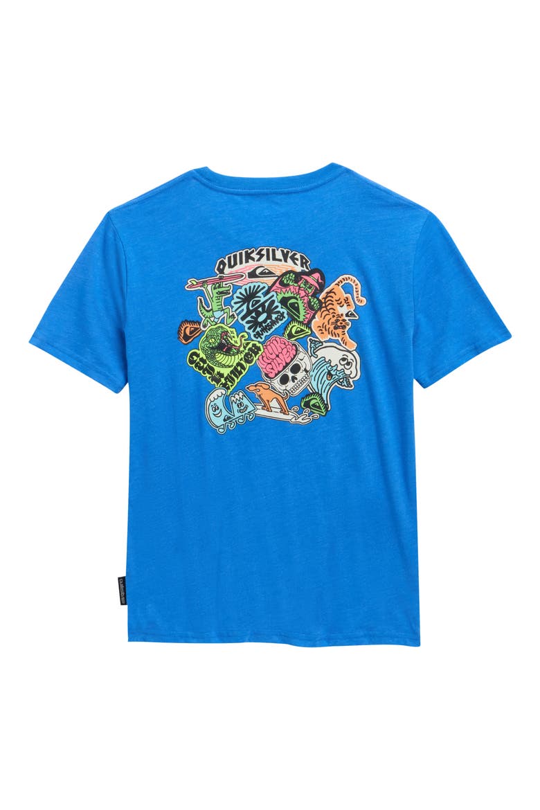 Kids' Sticker Graphic T-Shirt, Alternate, color, NEBULAS BLUE HEATH