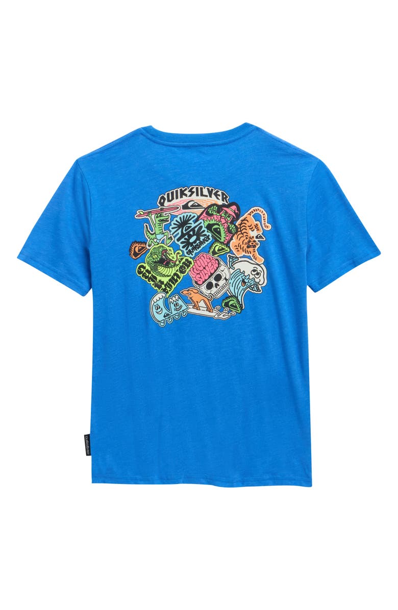 Quiksilver Kids' Sticker Graphic T-Shirt, Alternate, color, Nebulas Blue Heath