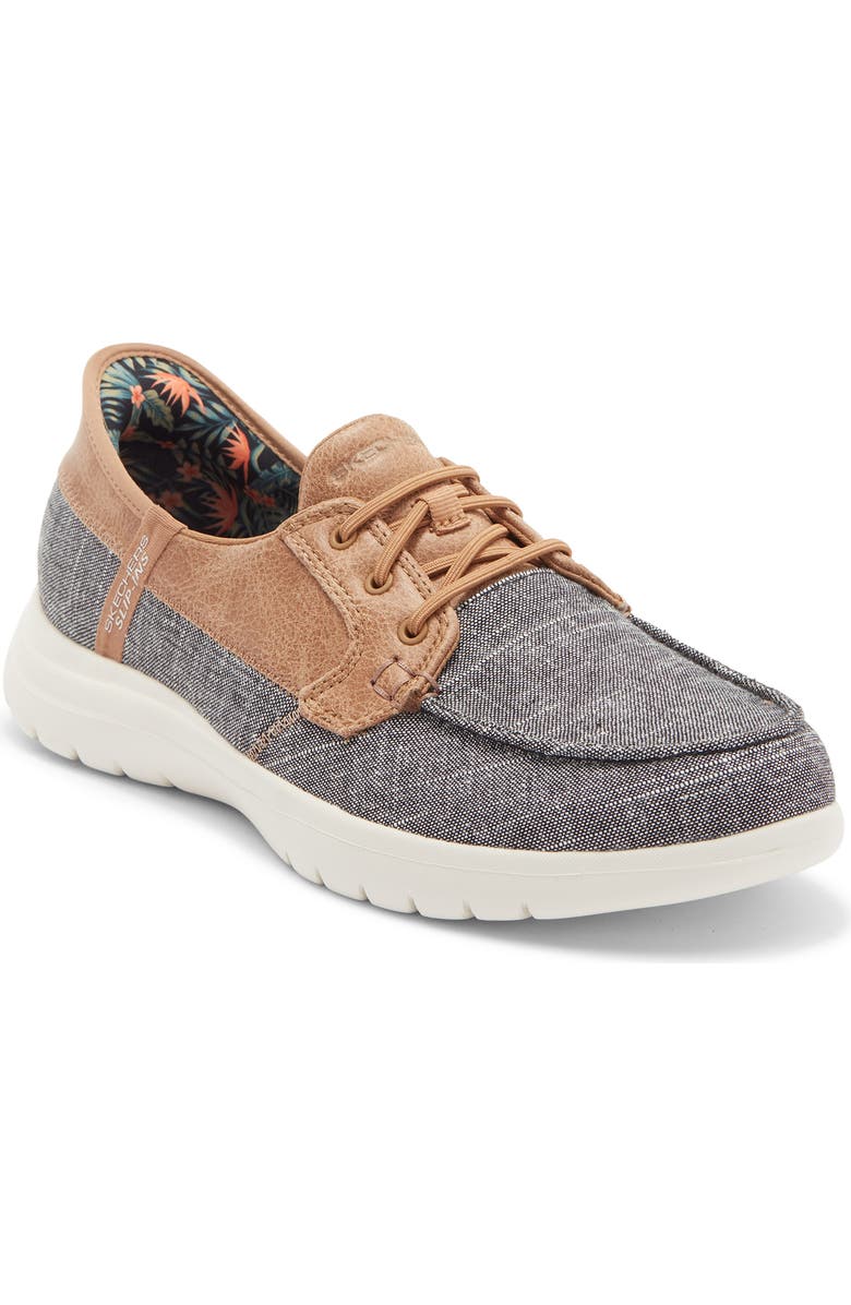 SKECHERS Slip-Ins<sup>®</sup> On The Go Boat Shoe, Main, color, Grey/ Brown