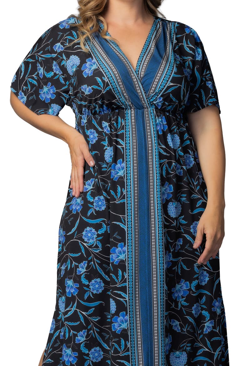 Wanderlust Floral Maxi Dress, Alternate, color, BLUE BORDER PRINT