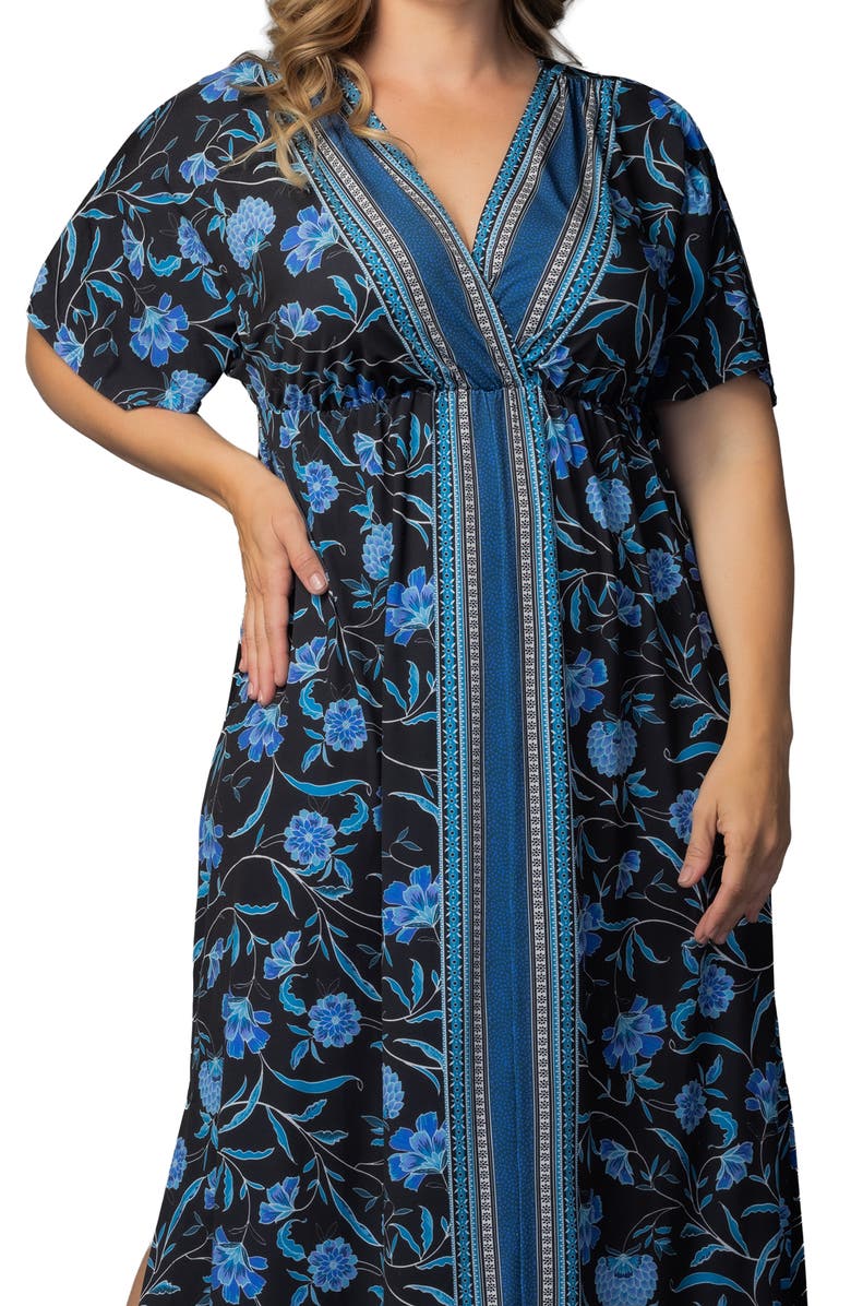 Kiyonna Wanderlust Floral Maxi Dress, Alternate, color,