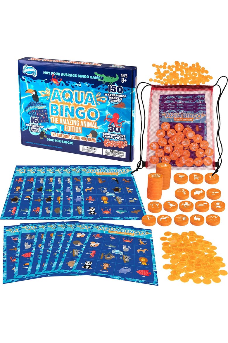 Kids' Animal Pool Bingo Diving Game Set, Main, color, Blue