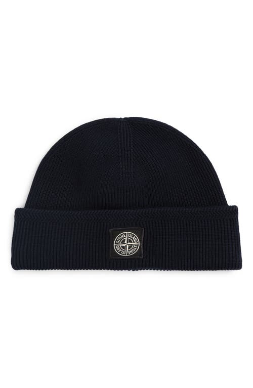 STONE ISLAND STONE ISLAND LOGO PATCH COTTON RIB BEANIE