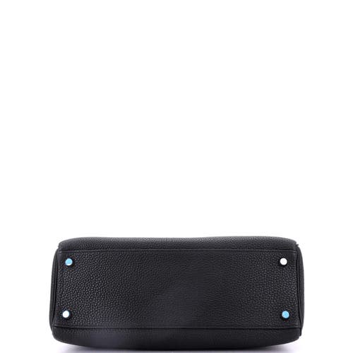 Pre-owned Hermes Hermes Kelly Handbag Black Togo With Palladium Hardware 32 In Black