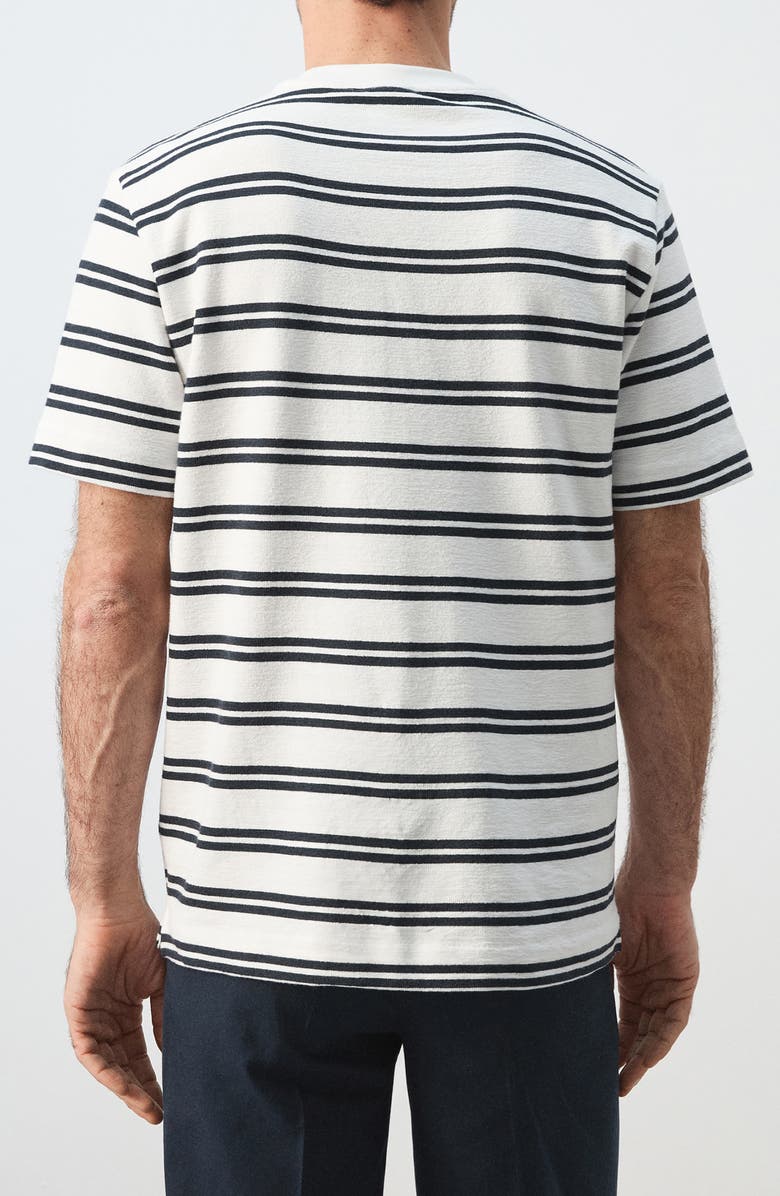 MANGO Regular Fit Stripe Cotton Blend T-Shirt, Alternate, color, White