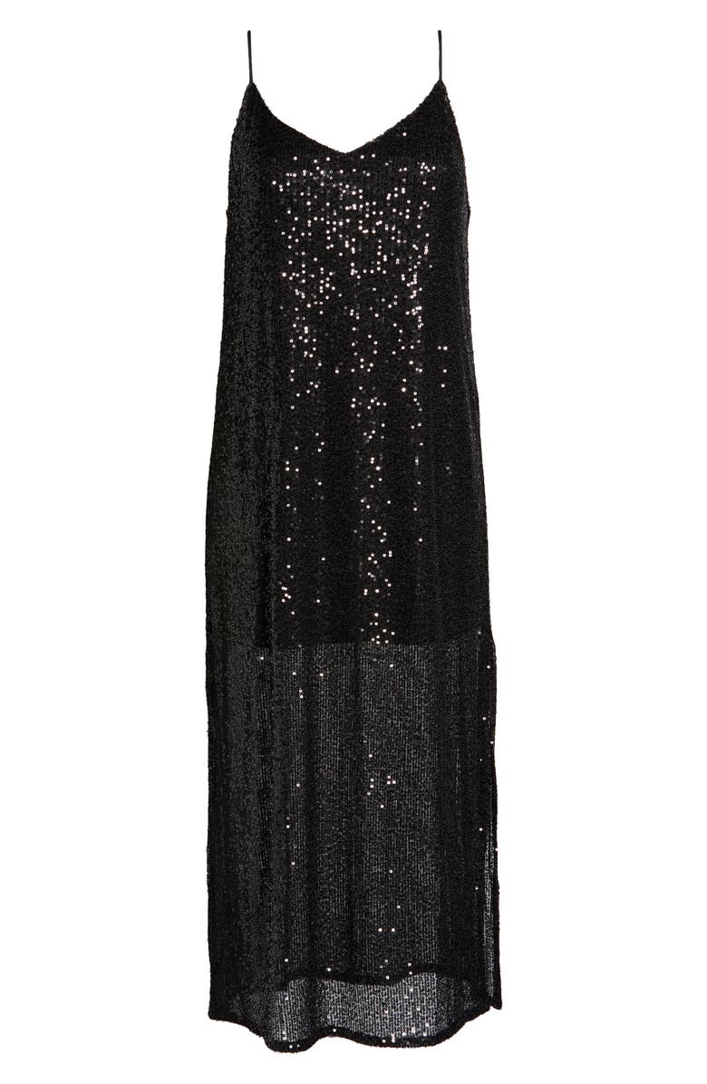 River Island Addison V-Neck Sequin Slipdress, Alternate, color, 