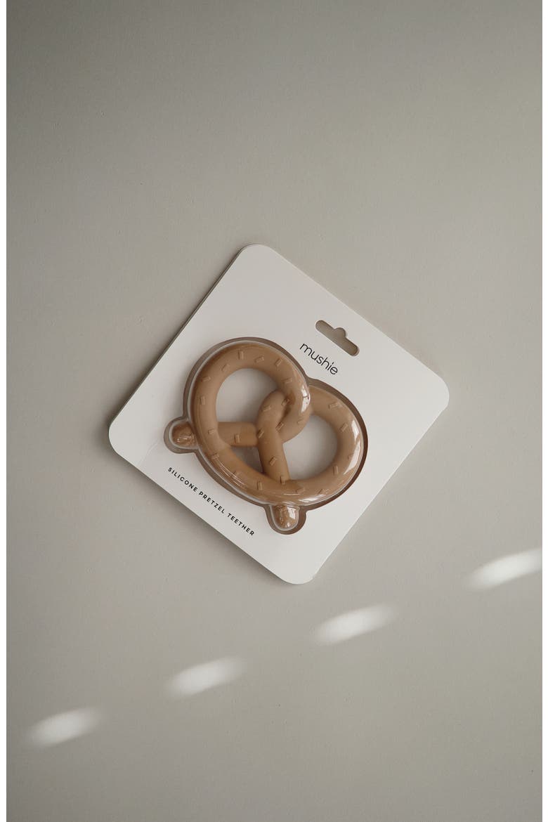Pretzel Silicone Teether, Alternate, color, NATURAL