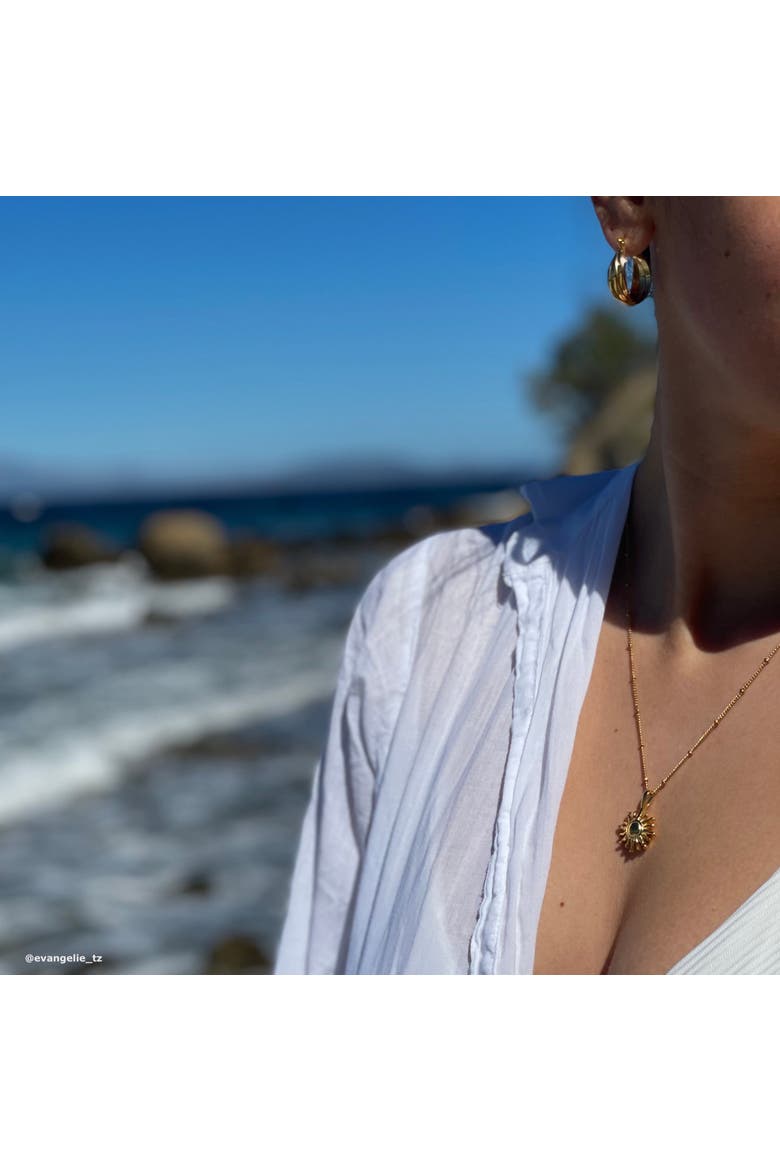Lyra Sun Necklace, Alternate, color, Gold