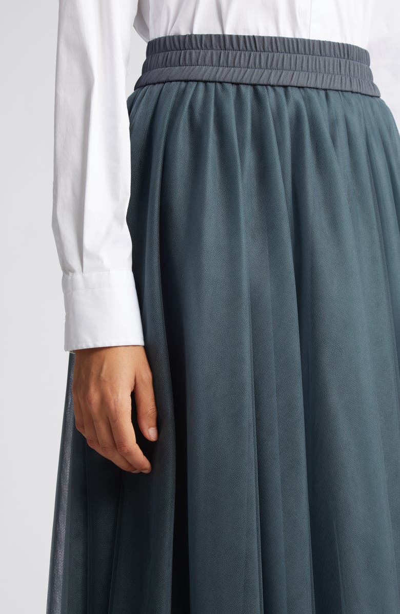 Fabiana Filippi Pleated Tulle Midi Skirt, Alternate, color, 
