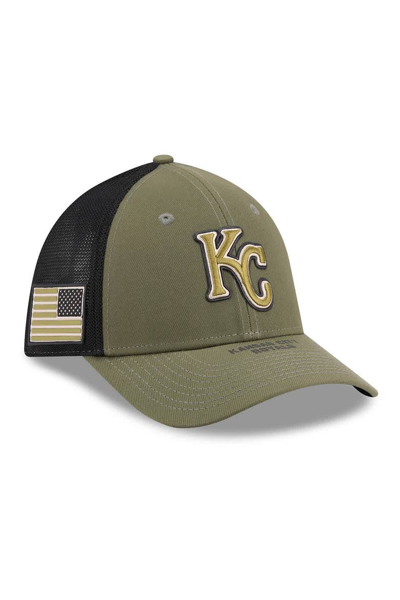 Men's New Era  Olive Kansas City Royals 2026 Armed Forces Day 39THIRTY M-Crown Flex Hat, Main, color, Olive