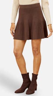 Yumi Knitted Pleated Mini Skirt