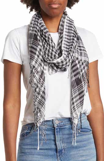 La Fiorentina Checkered Twished Fringe Scarf