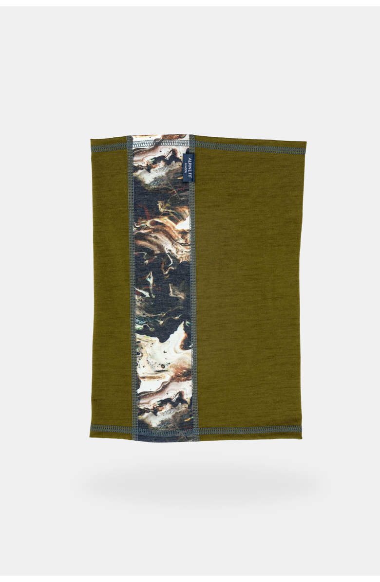 Alpine Fit Geo Merino Wool Neck Gaiter, Main, color, Kelp Green