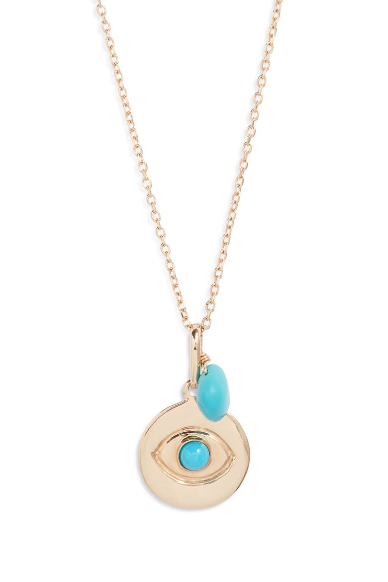 Evil Eye Pendant Necklace, Main, color, 14K YELLOW GOLD
