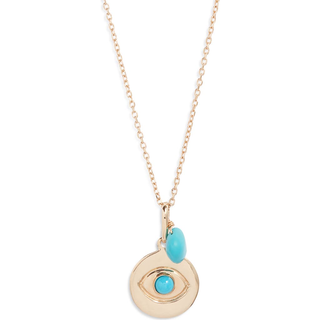 Anzie Evil Eye Pendant Necklace in 14K Yellow Gold