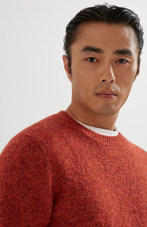 Brunello Cucinelli Alpaca-wool-silk Flecked Sweatshirt In Red