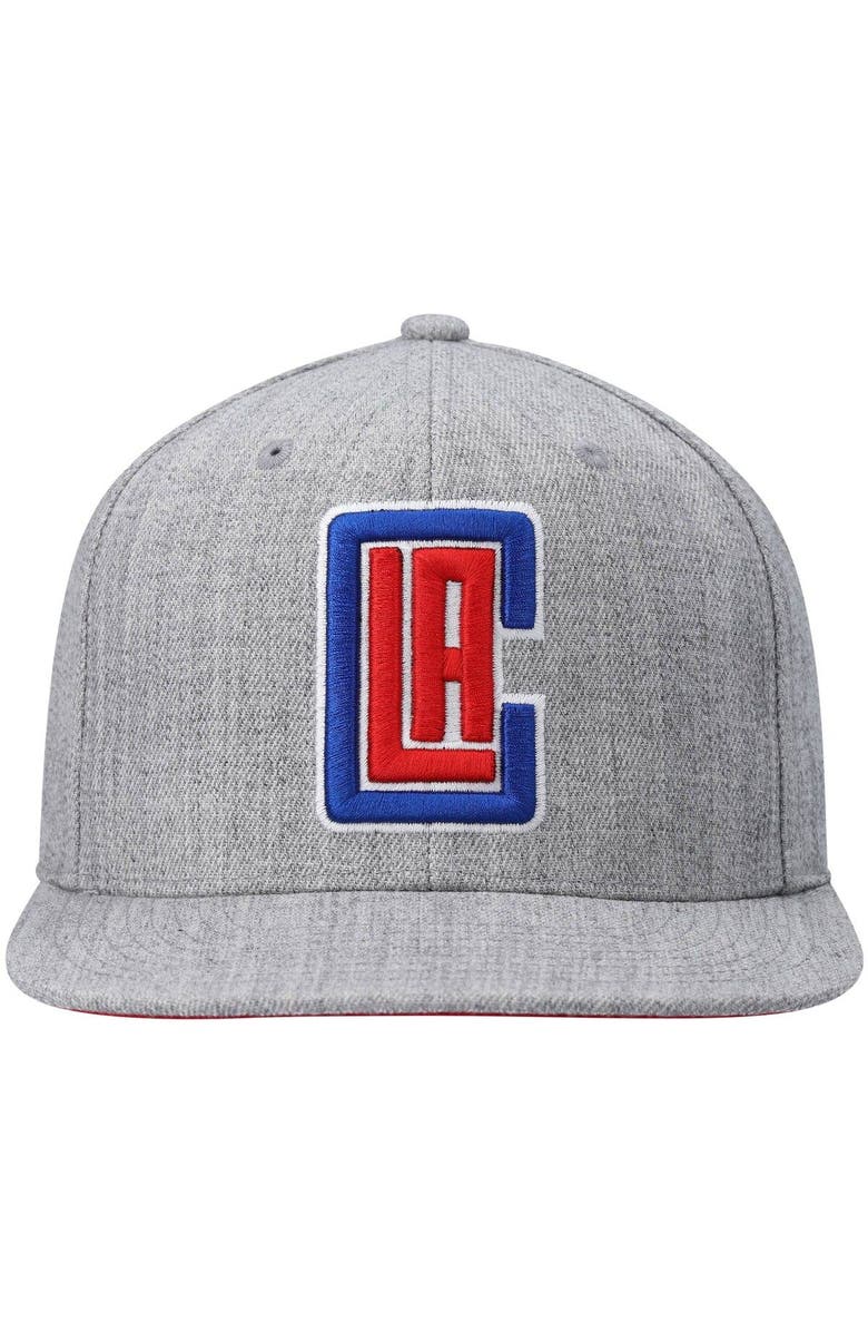 Mitchell & Ness Men's Mitchell & Ness Heathered Gray LA Clippers 2.0 Snapback Hat, Alternate, color, Heather Gray