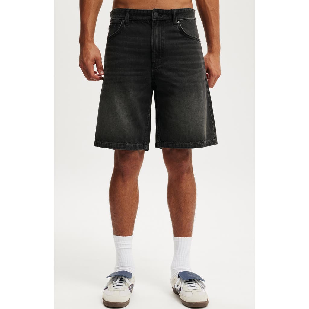 Cotton On Baggy Denim Short In Black
