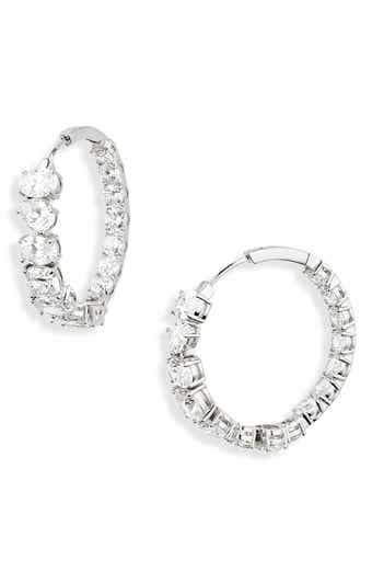 Nadri Rockstars Cubic Zirconia Hoop Earrings