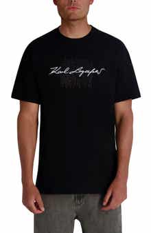 KARL LAGERFELD PARIS Printed Signature Graphic T-Shirt