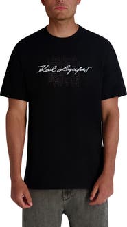 KARL LAGERFELD PARIS Printed Signature Graphic T-Shirt