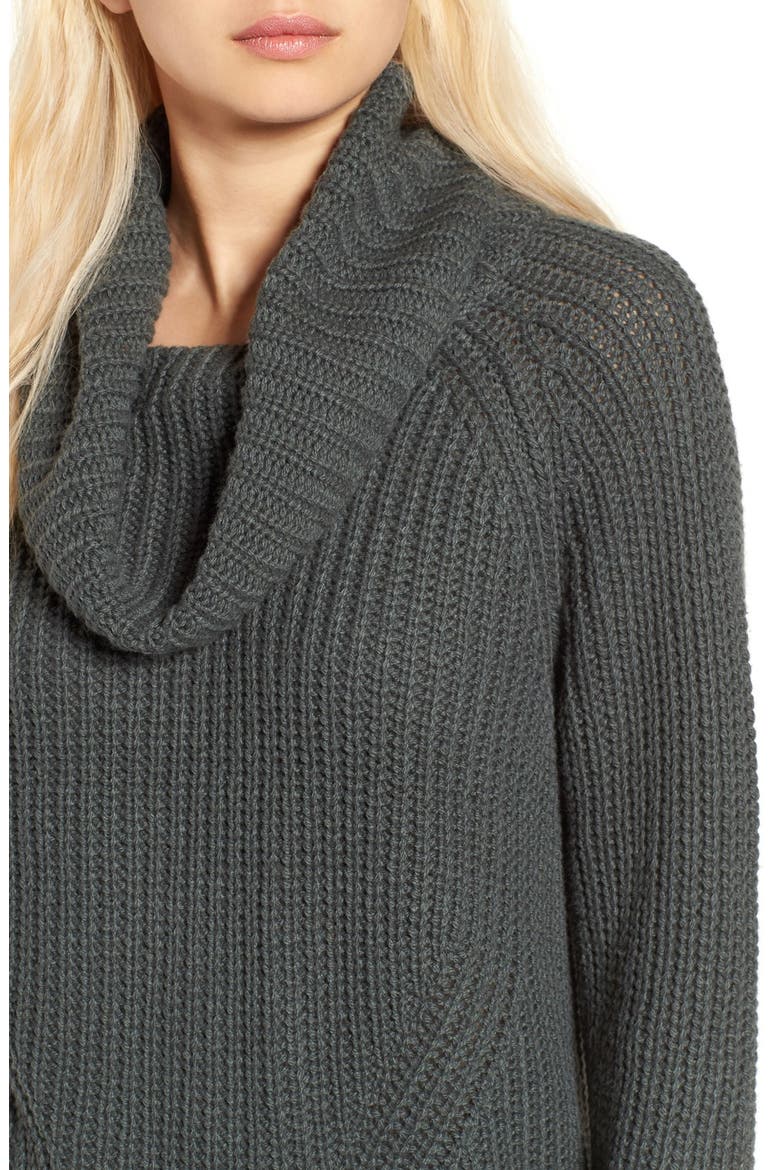 Cowl Neck Pullover Sweater, Alternate, color, GREY URBAN