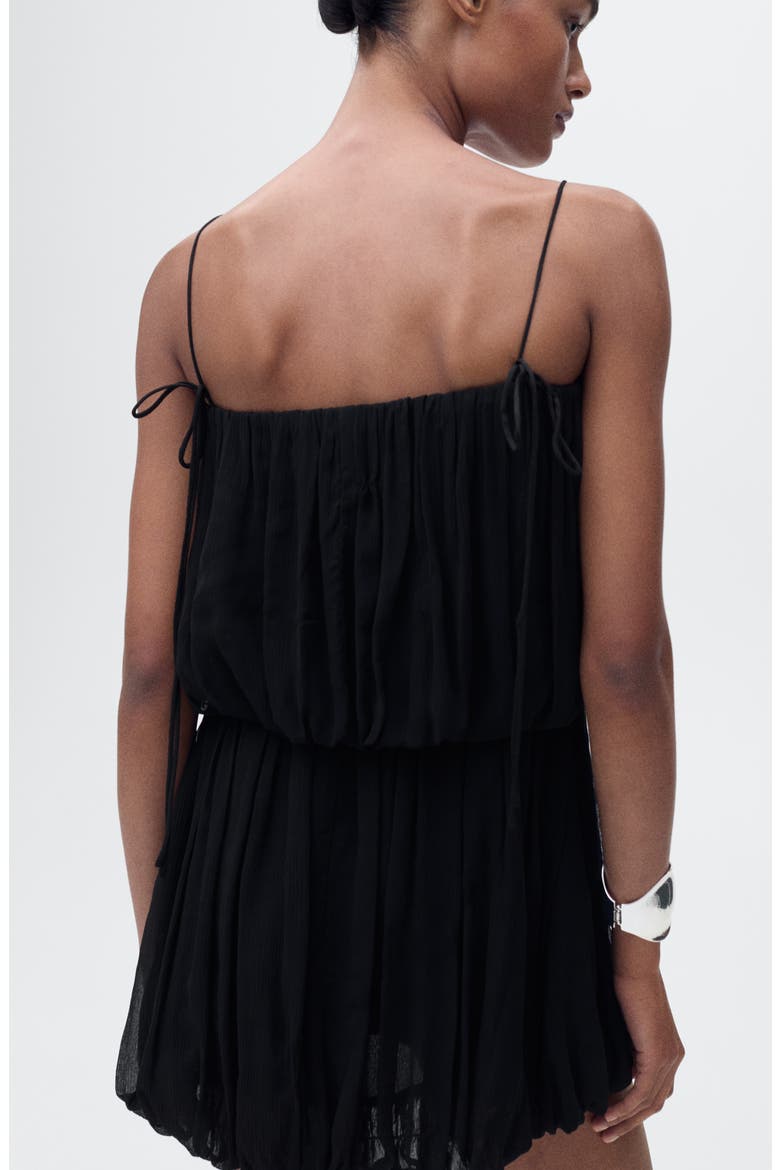 Blouson Minidress, Alternate, color, BLACK