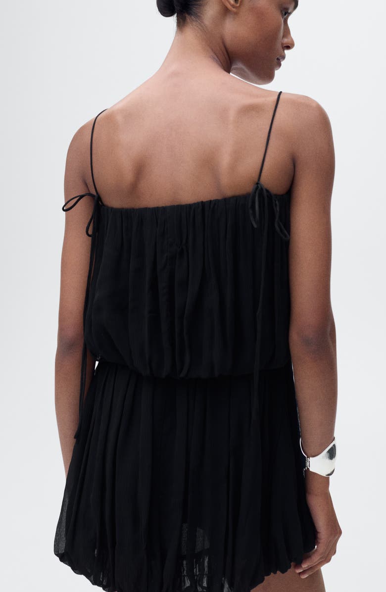 MANGO Blouson Minidress, Alternate, color, Black