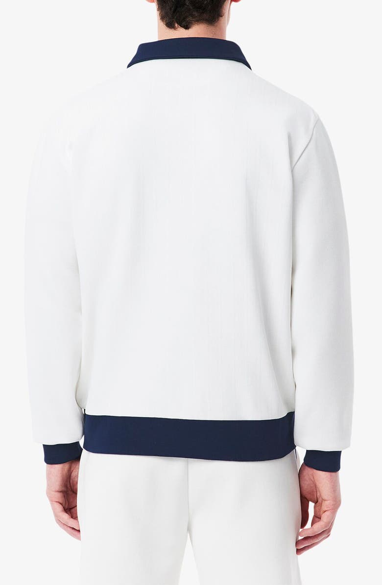 Lacoste Tennis Heritage Zip Jacket, Alternate, color, 522 White/ Navy Blue
