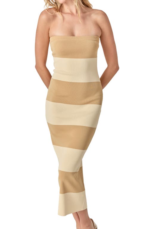 Endless Rose Stripe Strapless Tube Midi Dress