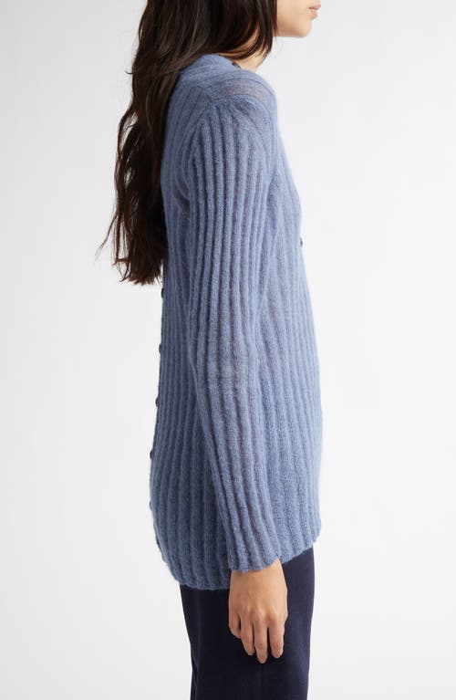 Paloma Wool Naor Button Back Mohair & Alpaca Blend Rib Cardigan In Lavender