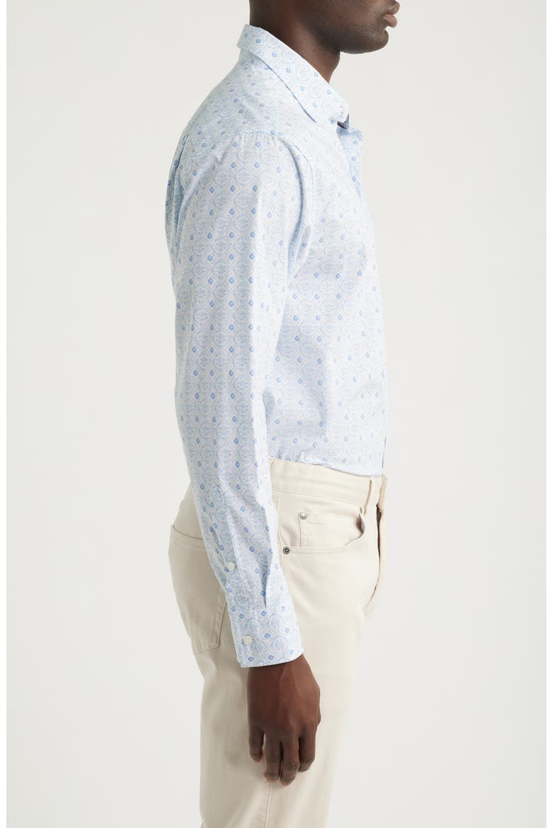 Sarasota Stretch Island Medallion IslandZone® Button-Up Shirt, Alternate, color, BLUE LAPIS