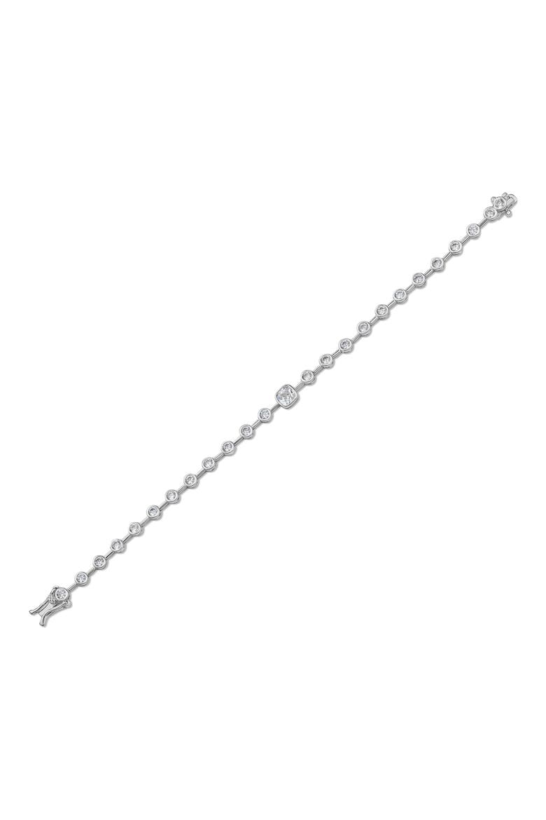 Bezel Set Cubic Zirconia Tennis Bracelet, Main, color, SILVER