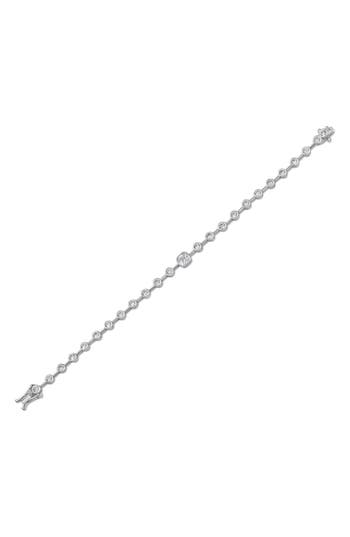 Cz By Kenneth Jay Lane Bezel Set Cubic Zirconia Tennis Bracelet In Silver