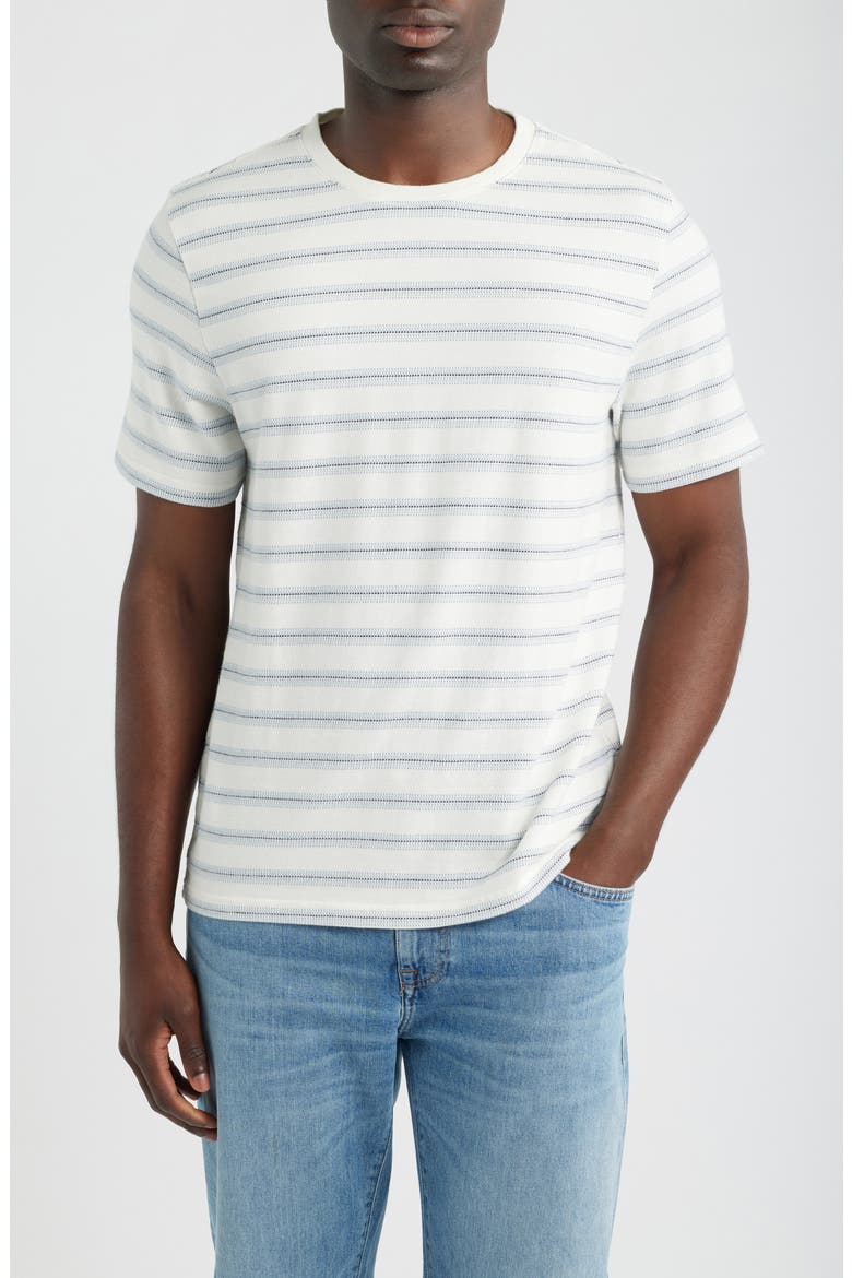 Dean Stripe Organic Cotton T-Shirt, Main, color, ECRU / BLUE