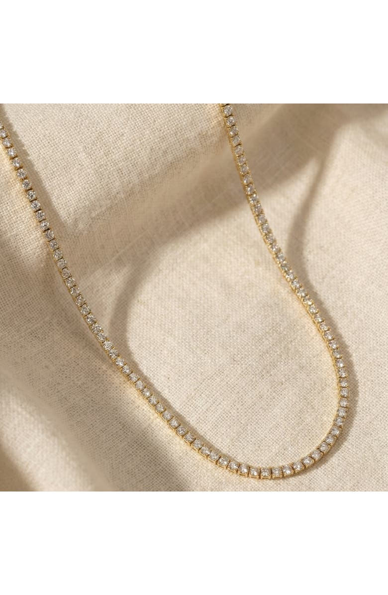 Bliss Diamond 7Ct TW Diamond Tennis Necklace 4-Prong 14k Gold 16.5" Lab Grown, Alternate, color, 