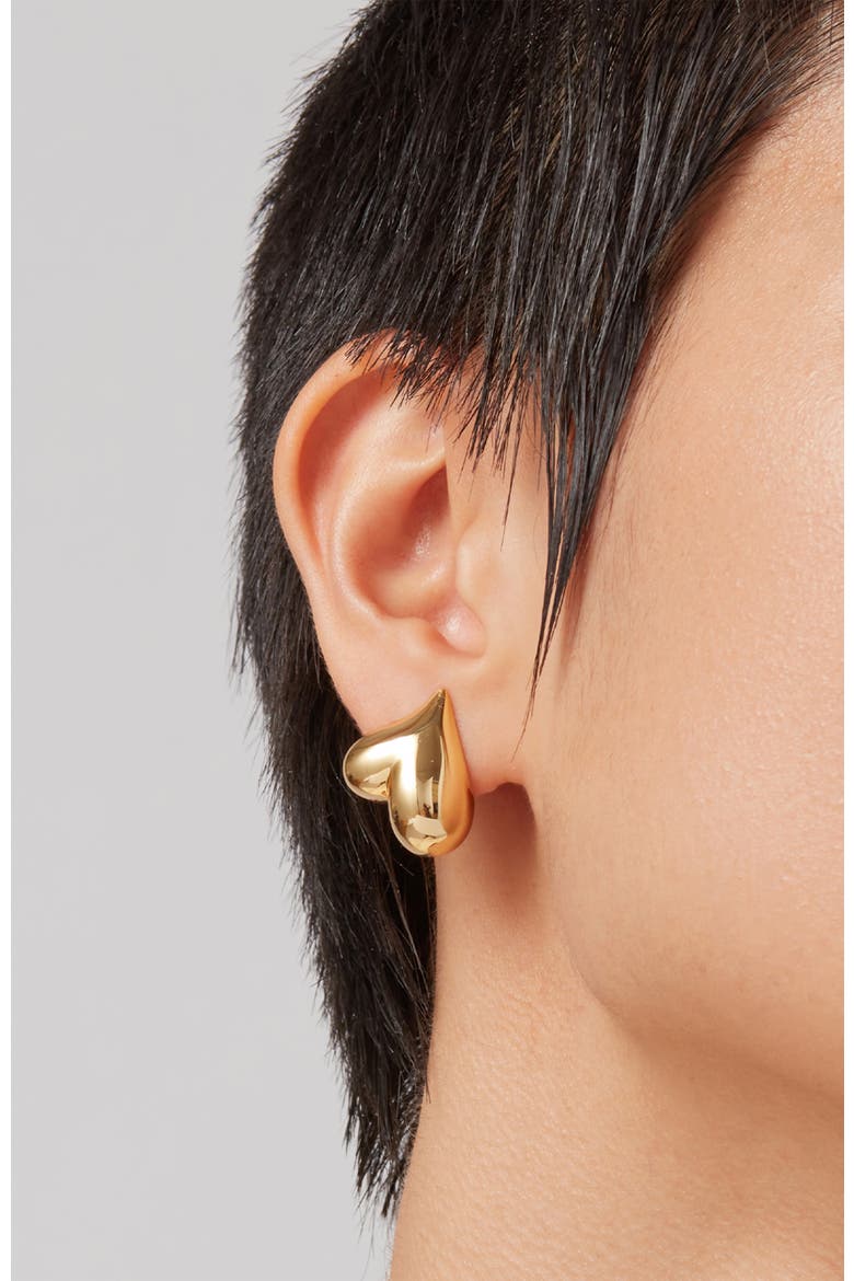Art Heart Button Stud Earrings, Alternate, color, HIGH POLISH GOLD