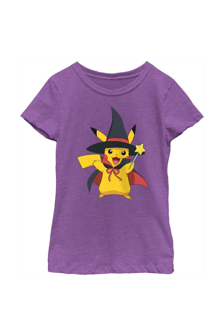 Girl's Pokemon Halloween Pikachu Witch Costume  Graphic T-Shirt, Main, color, Purple Berry