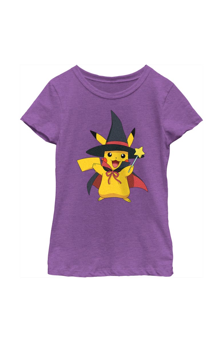 POKEMON Girl's Pokemon Halloween Pikachu Witch Costume  Graphic T-Shirt, Main, color, Purple Berry