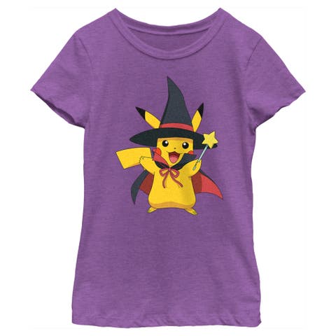Girl's Pokemon Halloween Pikachu Witch Costume  Graphic T-Shirt