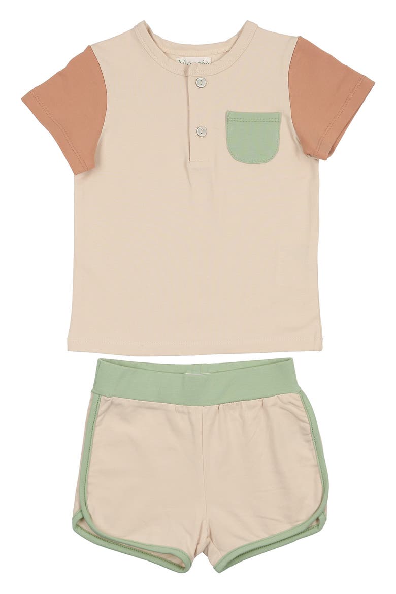 Kids' Sunshine Rainbows Top & Shorts Set, Main, color, TANGERINE