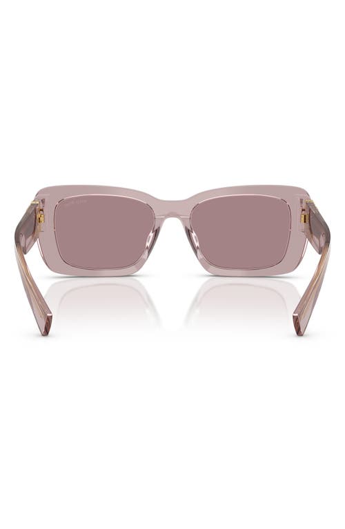 Miu Miu 53mm Rectangular Sunglasses In Mauve/purple/brown
