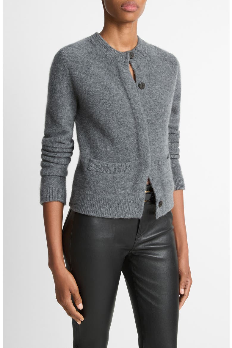 Cashmere Cardigan, Alternate, color, HEATHER GRAPHITE